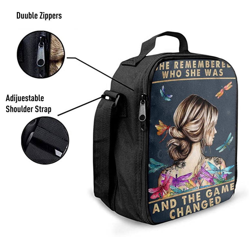 She Remembered Who She Was And The Game Changed Lunch Bag - Encouragement Gifts For Womens