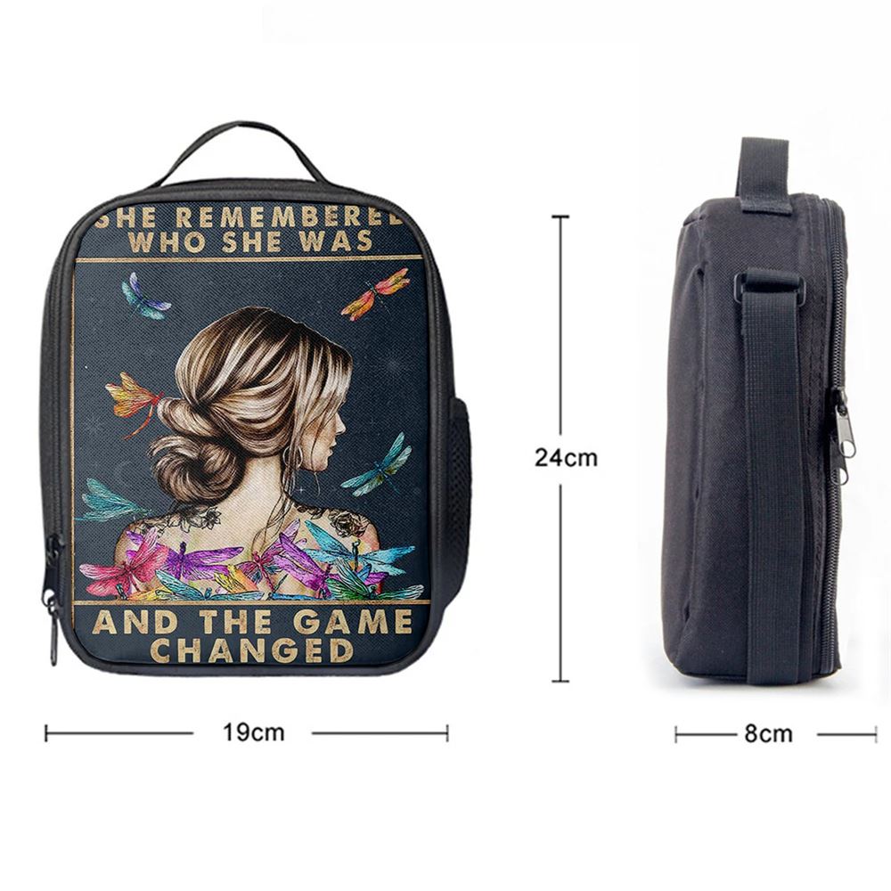 She Remembered Who She Was And The Game Changed Lunch Bag - Encouragement Gifts For Womens