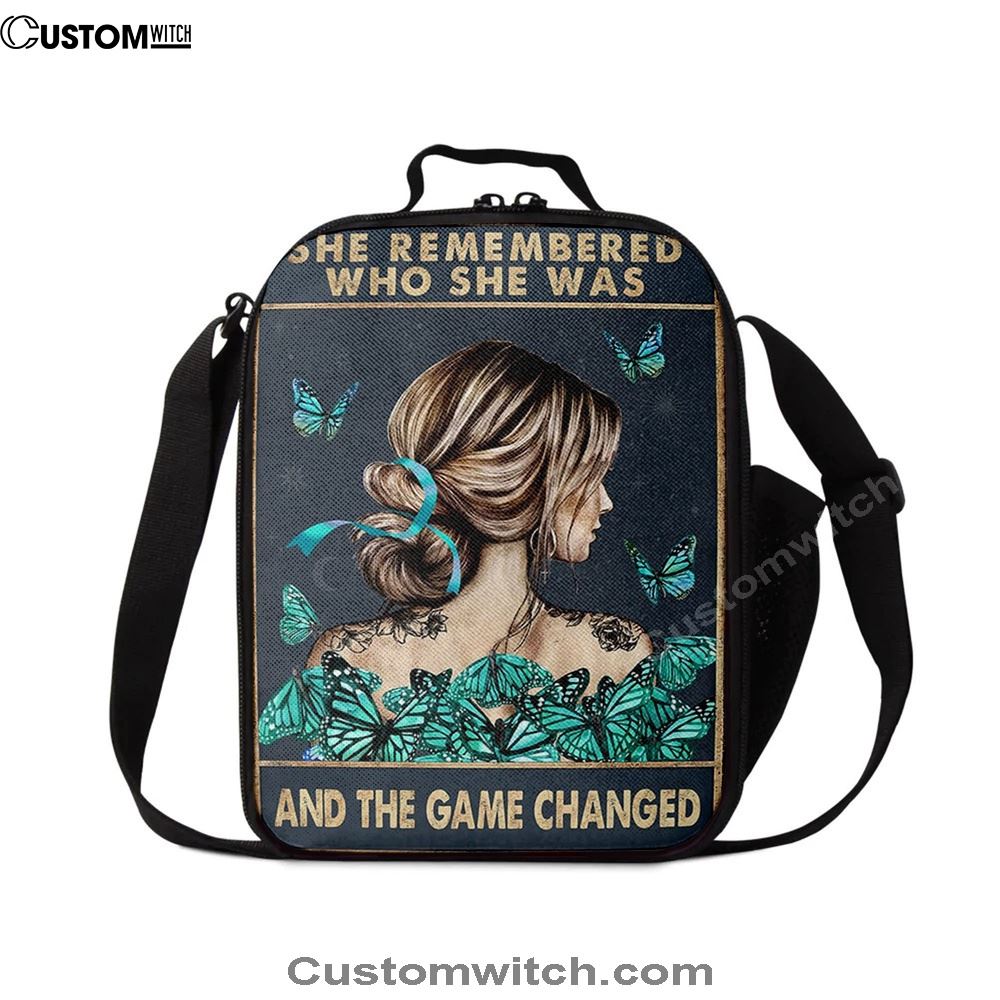 She Remembered Who She Was And The Game Changed Lunch Bag - Gifts For Women, Teen Girls - Motivational Lunch Bag