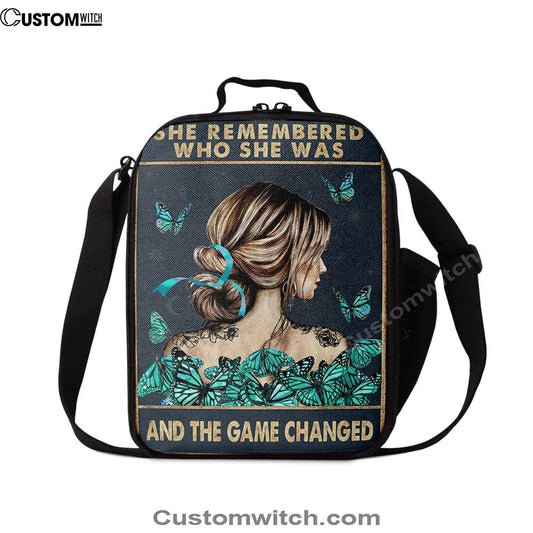 She Remembered Who She Was And The Game Changed Lunch Bag - Gifts For Women, Teen Girls - Motivational Lunch Bag