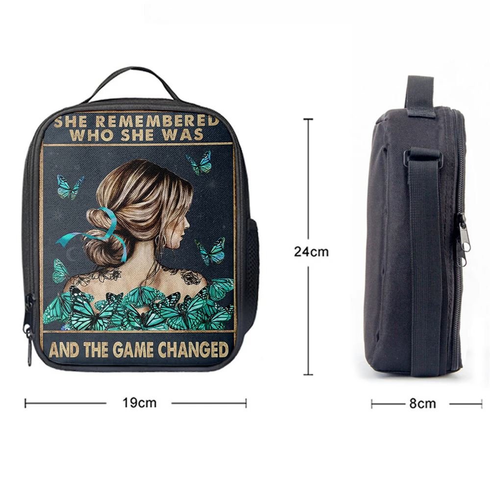 She Remembered Who She Was And The Game Changed Lunch Bag - Gifts For Women, Teen Girls - Motivational Lunch Bag