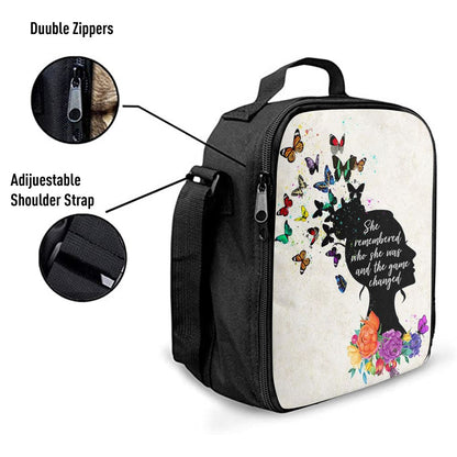 She Remembered Who She Was And The Game Changed Lunch Bag - Motivational Encouragement Gifts For Women