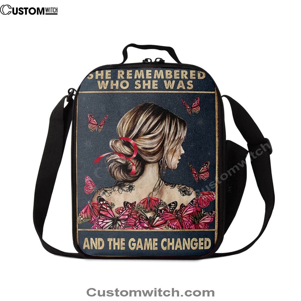 She Remembered Who She Was And The Game Changed Lunch Bag - Motivational Lunch Bag - Boho Decoration Poster - Girls, Teens