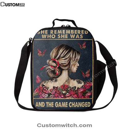 She Remembered Who She Was And The Game Changed Lunch Bag - Motivational Lunch Bag - Boho Decoration Poster - Girls, Teens