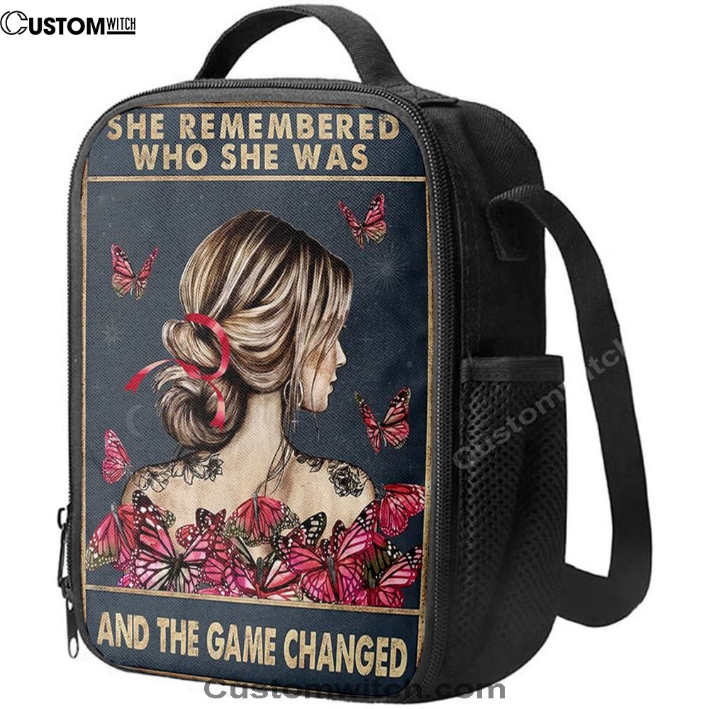 She Remembered Who She Was And The Game Changed Lunch Bag - Motivational Lunch Bag - Boho Decoration Poster - Girls, Teens
