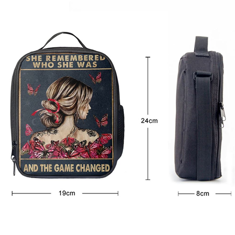 She Remembered Who She Was And The Game Changed Lunch Bag - Motivational Lunch Bag - Boho Decoration Poster - Girls, Teens