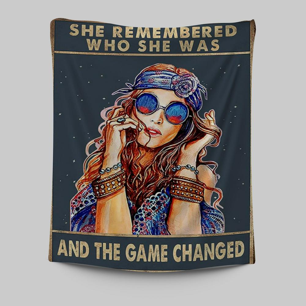 She Remembered Who She Was And The Game Changed Tapestry - Encouragement Gifts For Women - Girls Teens Bedroom Decor