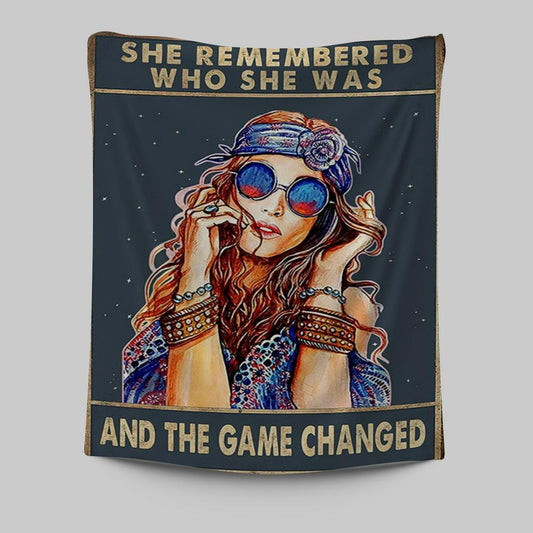She Remembered Who She Was And The Game Changed Tapestry - Encouragement Gifts For Women - Girls Teens Bedroom Decor