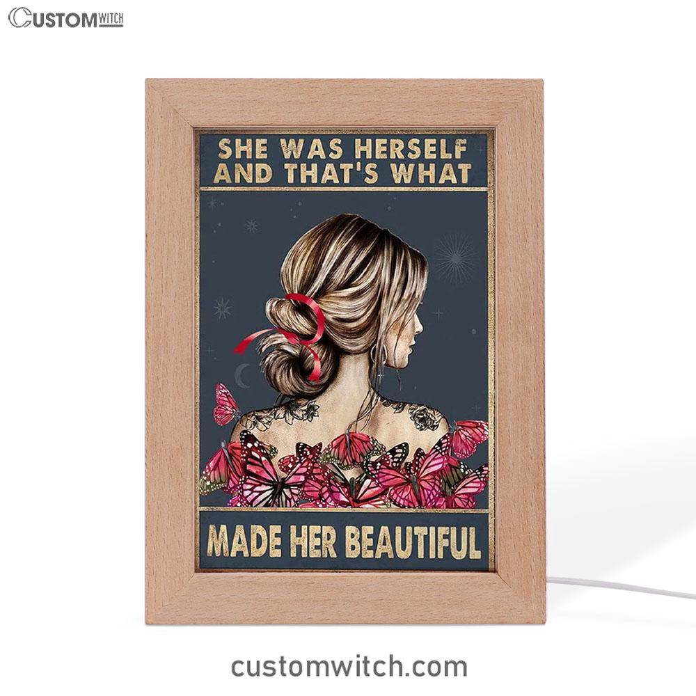 She Remembered Who She Was Frame Lamp Art - Boho Hippie Butterfly Decor