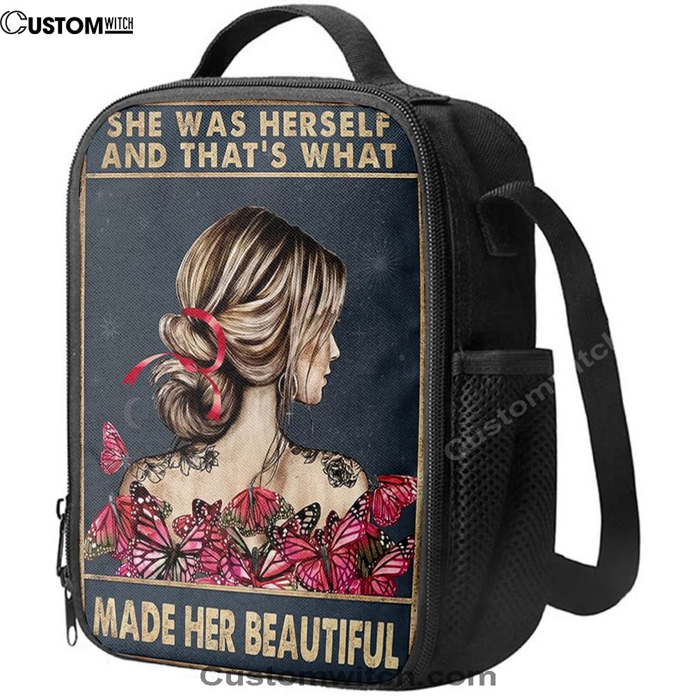 She Remembered Who She Was Lunch Bag - Boho Hippie Butterfly Decor