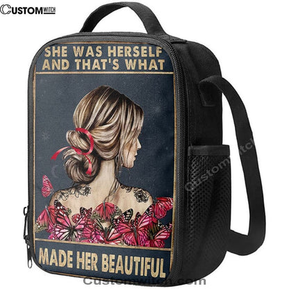 She Remembered Who She Was Lunch Bag - Boho Hippie Butterfly Decor