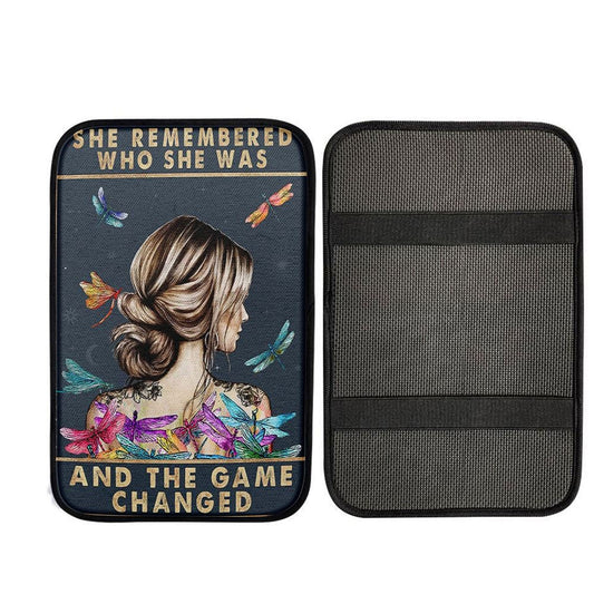 She Remembered Who She Was and the Game Changed Car Armrest Pad - Encouragement Gifts for Women -ation For Teens Bedroom, Home Office