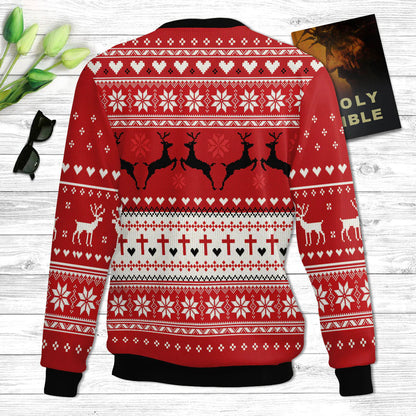 She Who Kneels Before God Can Stand Before Anyone Ugly Christmas Sweater - Christian Unisex Sweater - Religious Christmas Gift