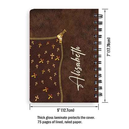 She Will Not Fall Personalized Spiral Journal, Inspiration Gifts For Christian People