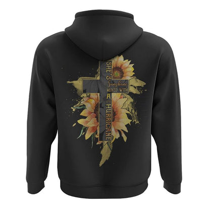 She's Sunshine Mixed With A Little Hurricane All Over Print 3D Hoodie, Christian Hoodie, Christian Sweatshirt, Bible Verse Shirt
