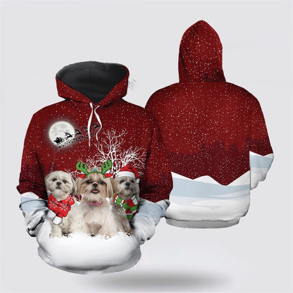 Shih Tzu Wonderful Time All Over Print 3D Hoodie For Men & Women, Christmas Dog Hoodie, Christmas Hoodie Cute, Christmas Gift
