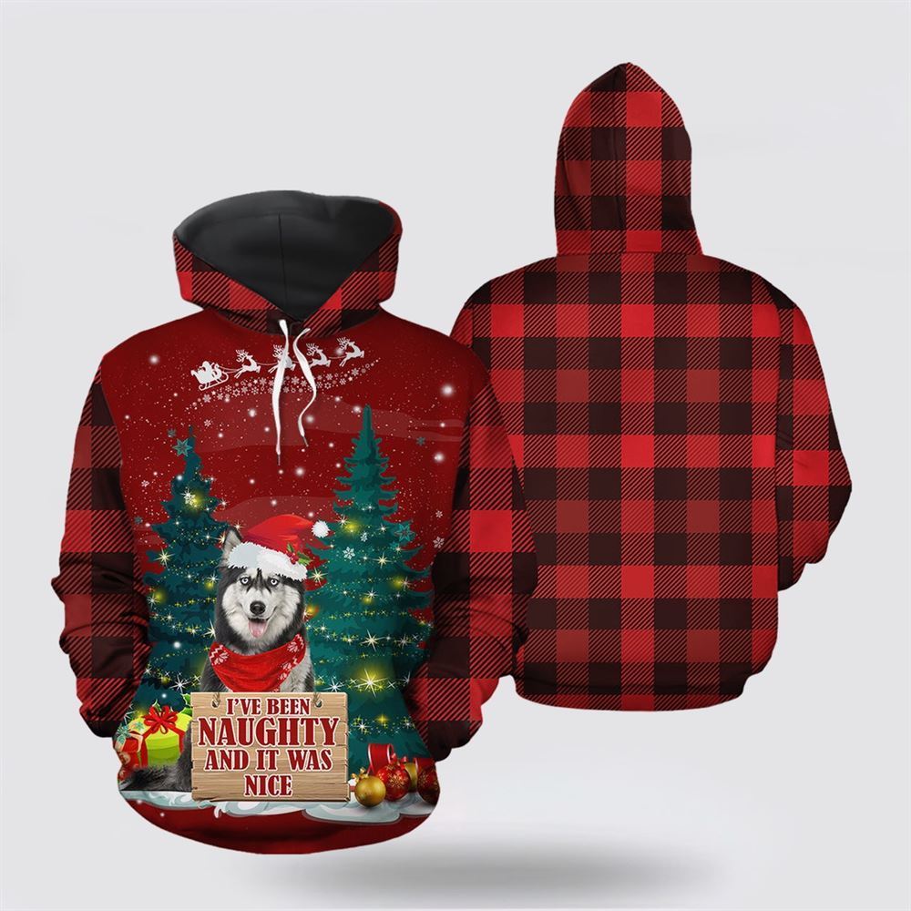 Siberian Husky Naughty All Over Print 3D Hoodie For Men & Women, Christmas Dog Hoodie, Christmas Hoodie Cute, Christmas Gift
