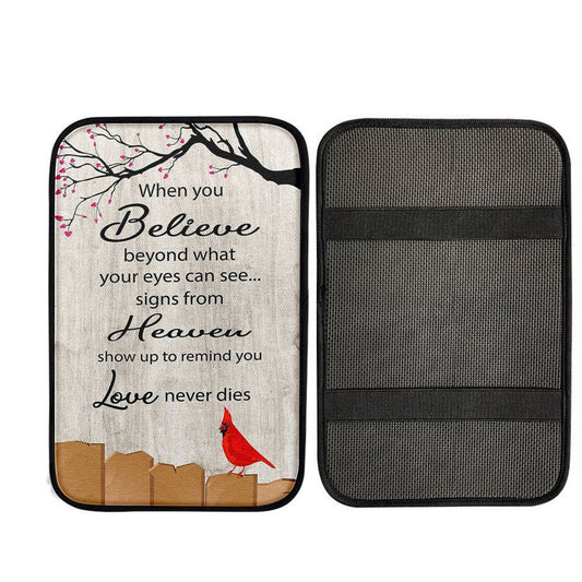 Signs From Heaven Remind You Love Never Dies Car Center Console Cover, Religious Car Interior Accessories