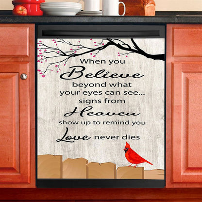 Signs From Heaven Remind You Love Never Dies Dishwasher Cover, Christian Dishwasher Wrap