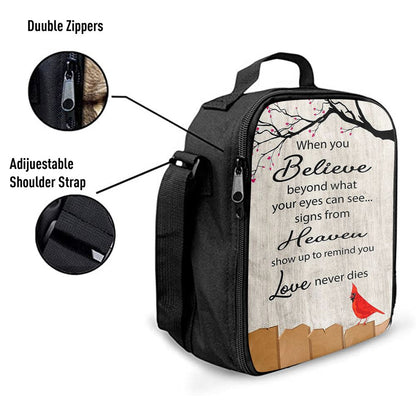 Signs From Heaven Remind You Love Never Dies Lunch Bag, Bible Verse Lunch Bag For Men And Women