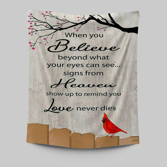 Signs From Heaven Remind You Love Never Dies Tapestry Wall Art - Christian Tapestries Wall Art Decor