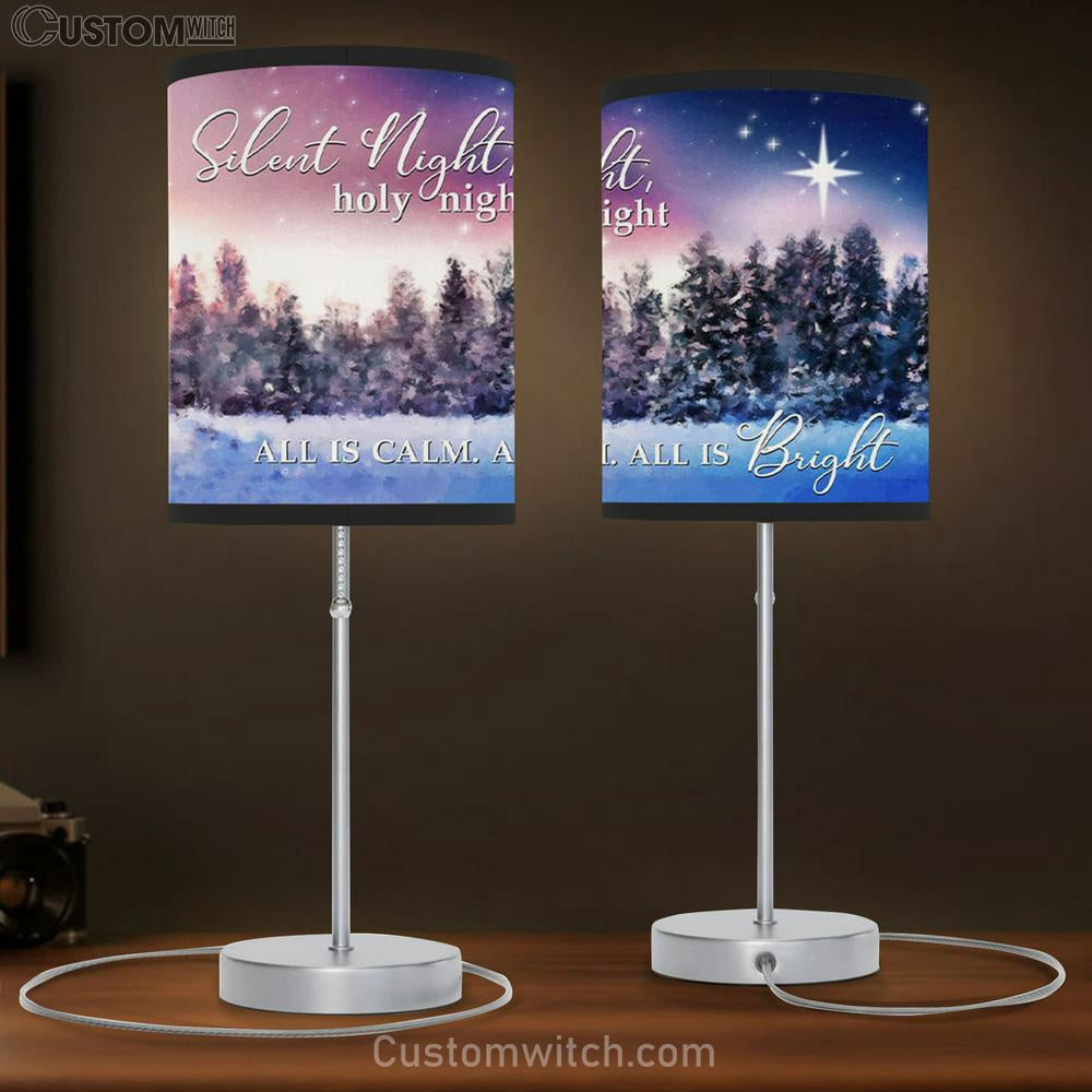 Silent Night Holy Night All Is Calm All Is Bright Christmas Table Lamb Gift - Christian Bedroom Decor