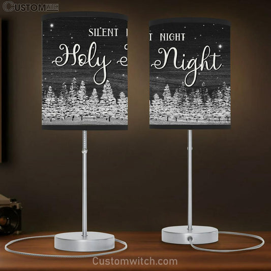Silent Night Holy Night Christmas Tree Table Lamb Gift - Christian Bedroom Decor