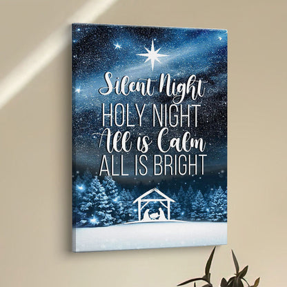 Silent Night Holy Night Starry Night Canvas Prints - Bible Verse Wall Decor - Scripture Wall Art