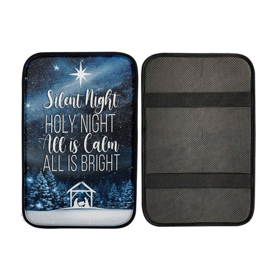 Silent Night Holy Night Starry Night Car Center Console Cover, Christian Gift Car Armrest Pad