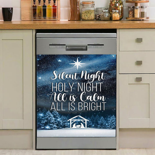Silent Night Holy Night Starry Night Dishwasher Cover, Bible Verse Dishwasher Wrap, Scripture Kitchen Decoration