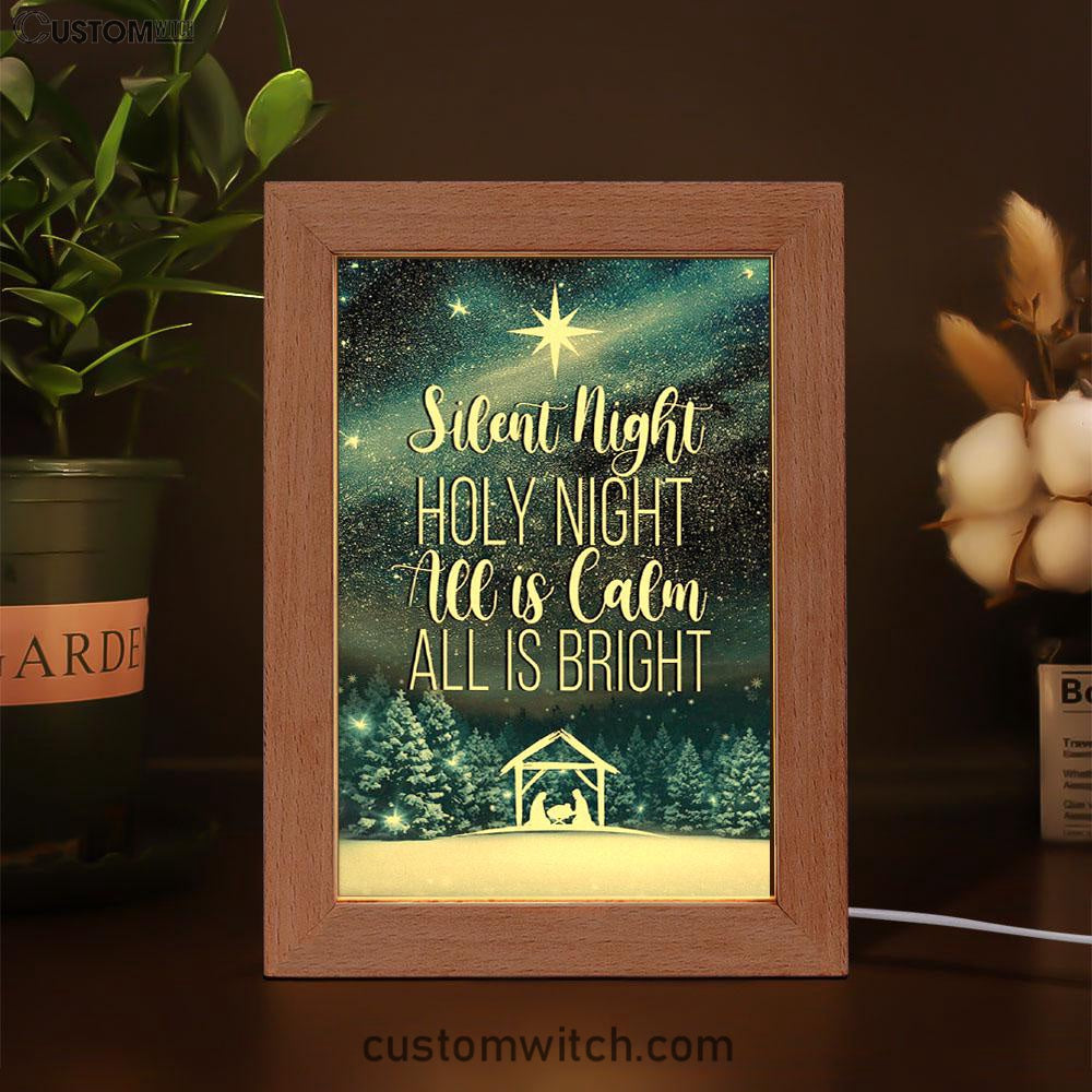 Silent Night Holy Night Starry Night Frame Lamp Prints - Bible Verse Decor - Scripture Art