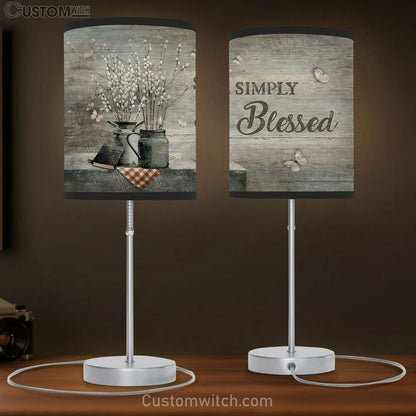 Simply Blessed Baby Flower Vase Bible White Butterfly Table Lamb Gift - Bible Verse Table Lamb - Religious Bedroom Decor