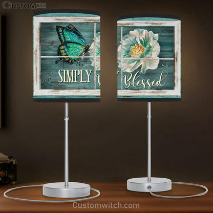Simply Blessed Table Lamb Gift - Butterfly Camellia Flower Christian Art - - Christian Bedroom Decor