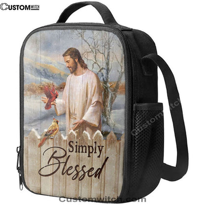 Simply Blessed Cardinal Lunch Bag, Bible Verse Lunch Bag For Men And Women