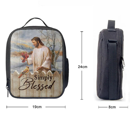 Simply Blessed Cardinal Lunch Bag, Bible Verse Lunch Bag For Men And Women