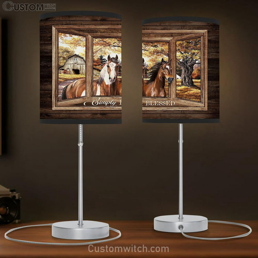 Simply Blessed Horse Table Lamb Gift - Bible Verse Table Lamb - Religious Bedroom Decor