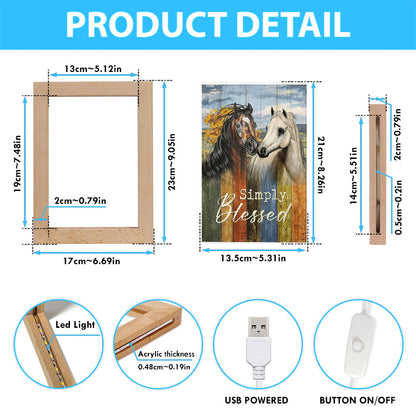 Simply Blessed Horse Couple Frame Lamp Print - Inspirational Frame Lamp Art - Christian Art Home Decor