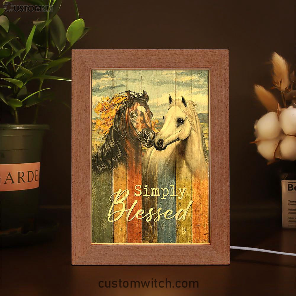 Simply Blessed Horse Couple Frame Lamp Print - Inspirational Frame Lamp Art - Christian Art Home Decor