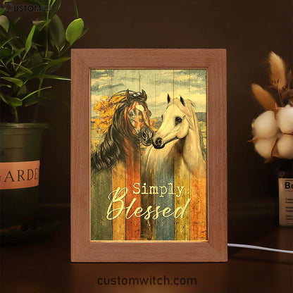 Simply Blessed Horse Couple Frame Lamp Print - Inspirational Frame Lamp Art - Christian Art Home Decor