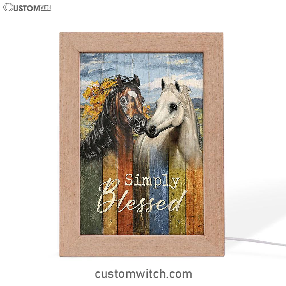 Simply Blessed Horse Couple Frame Lamp Print - Inspirational Frame Lamp Art - Christian Art Home Decor