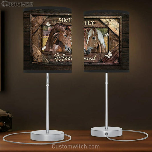 Simply Blessed Quarter Horse Butterfly Lamb Gift Table Lamb - Christian Bedroom Decor - Gifts For Horse Lovers