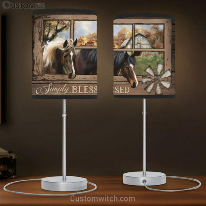 Simply Blessed Two Horses Window Table Lamb Prints - Christian Lamb Gift - Religious Home Decor