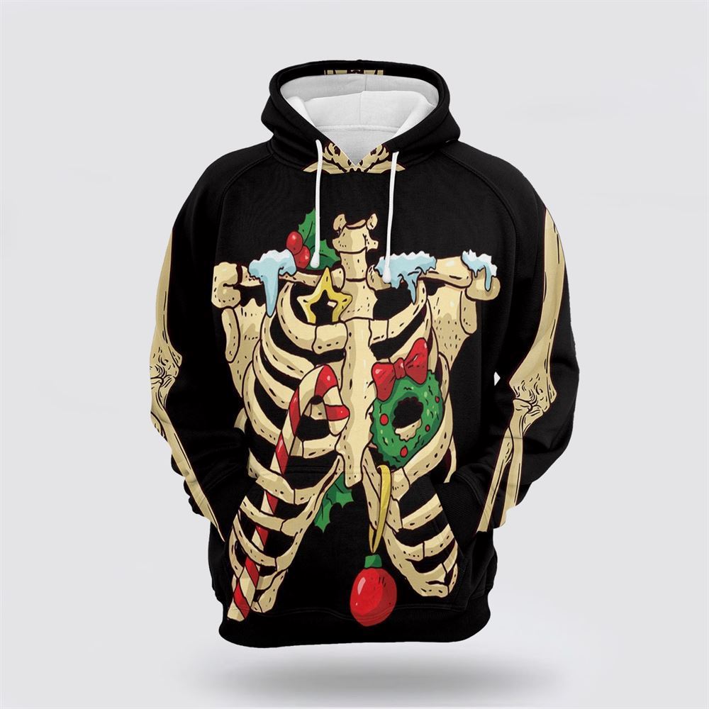 Skeleton Christmas All Over Print 3D Hoodie For Men & Women, Christmas Dog Hoodie, Christmas Hoodie Cute, Christmas Gift