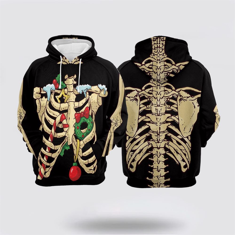 Skeleton Christmas All Over Print 3D Hoodie For Men & Women, Christmas Dog Hoodie, Christmas Hoodie Cute, Christmas Gift