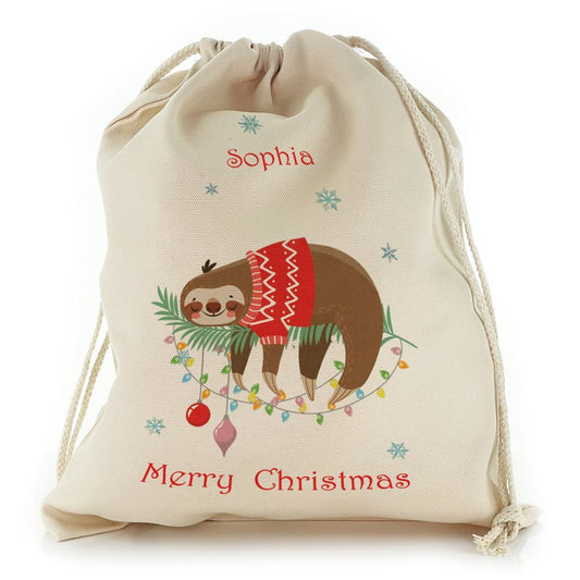 Sleeping Christmas Sloth Christmas Sack, Gift For Chidren, Christmas Bag Gift, Christmas Gift 2023