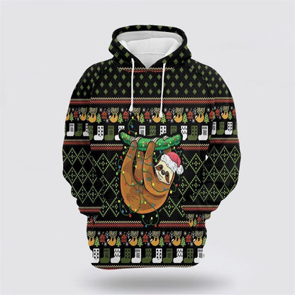 Sloth Christmas All Over Print 3D Hoodie For Men & Women, Christmas Hoodie Cute, Christmas Gift, Christmas Fashion