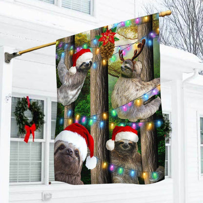 Sloth Christmas Flag Flag, Christmas Garden Flag, Home Decor Accessories, Christmas Outdoor Decor Ideas