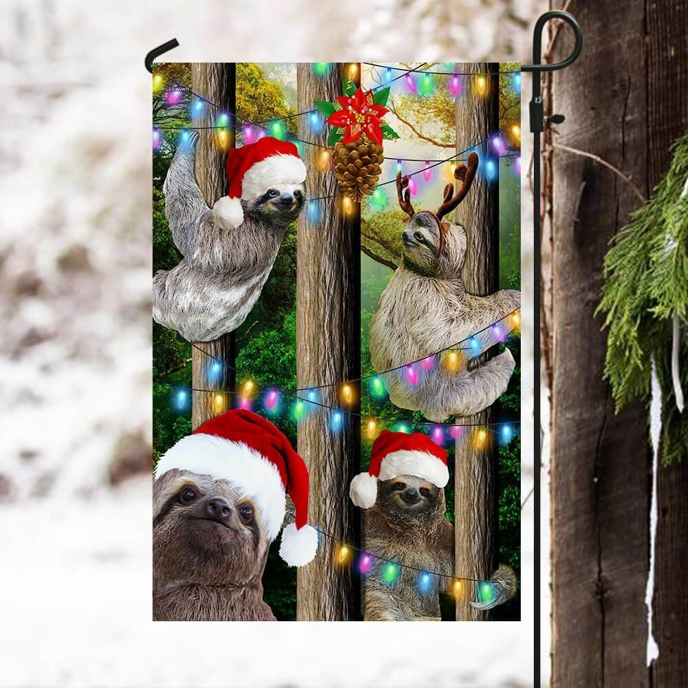 Sloth Christmas Flag Flag, Christmas Garden Flag, Home Decor Accessories, Christmas Outdoor Decor Ideas