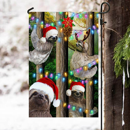 Sloth Christmas Flag Flag, Christmas Garden Flag, Home Decor Accessories, Christmas Outdoor Decor Ideas