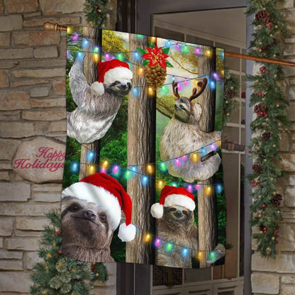 Sloth Christmas Flag Flag, Christmas Garden Flag, Home Decor Accessories, Christmas Outdoor Decor Ideas